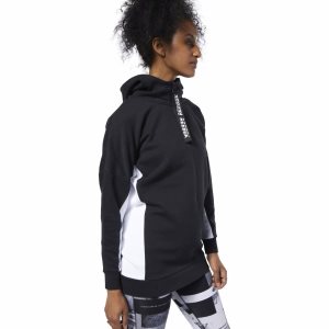 Reebok Meet You There Oversize Cover-Up Kapuzenpullover Damen - Schwarz - DE 938-PXO